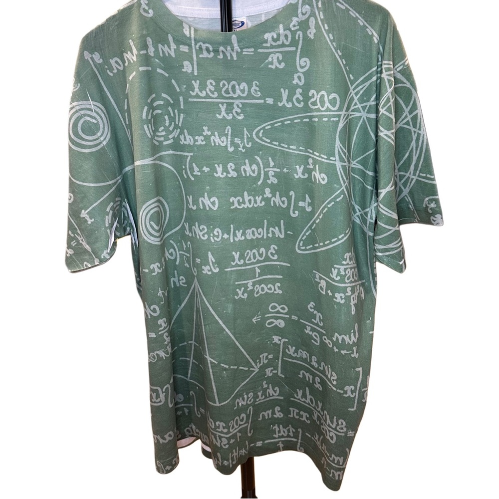Old Glory Math Geek Formula Chalkboard Graphic Size: XL- Men’s